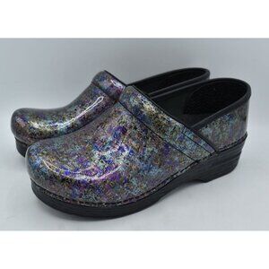Dansko Iridescent Blue and Purple Clogs